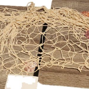 79 Inch Natural Fishing Net with Shells Beach Party Nautical Theme Wall Hanging